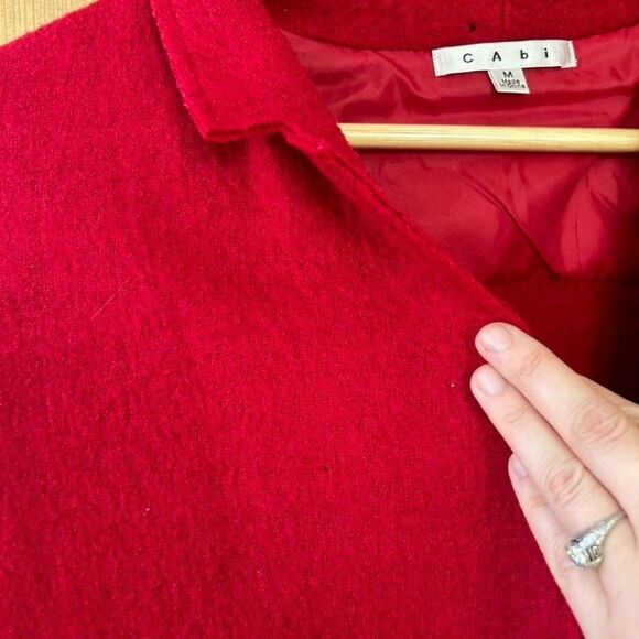 CAbi Medium Red Boiled Wool Cardigan - Picture 8 of 12